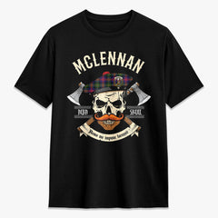 McLennan Modern Tartan Crest 2D T-shirt - Alba Skull Style