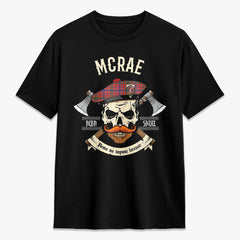 McRae Ancient Tartan Crest 2D T-shirt - Alba Skull Style