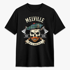 Melville Tartan Crest 2D T-shirt - Alba Skull Style