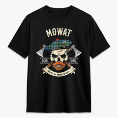 Mowat Ancient Tartan Crest 2D T-shirt - Alba Skull Style