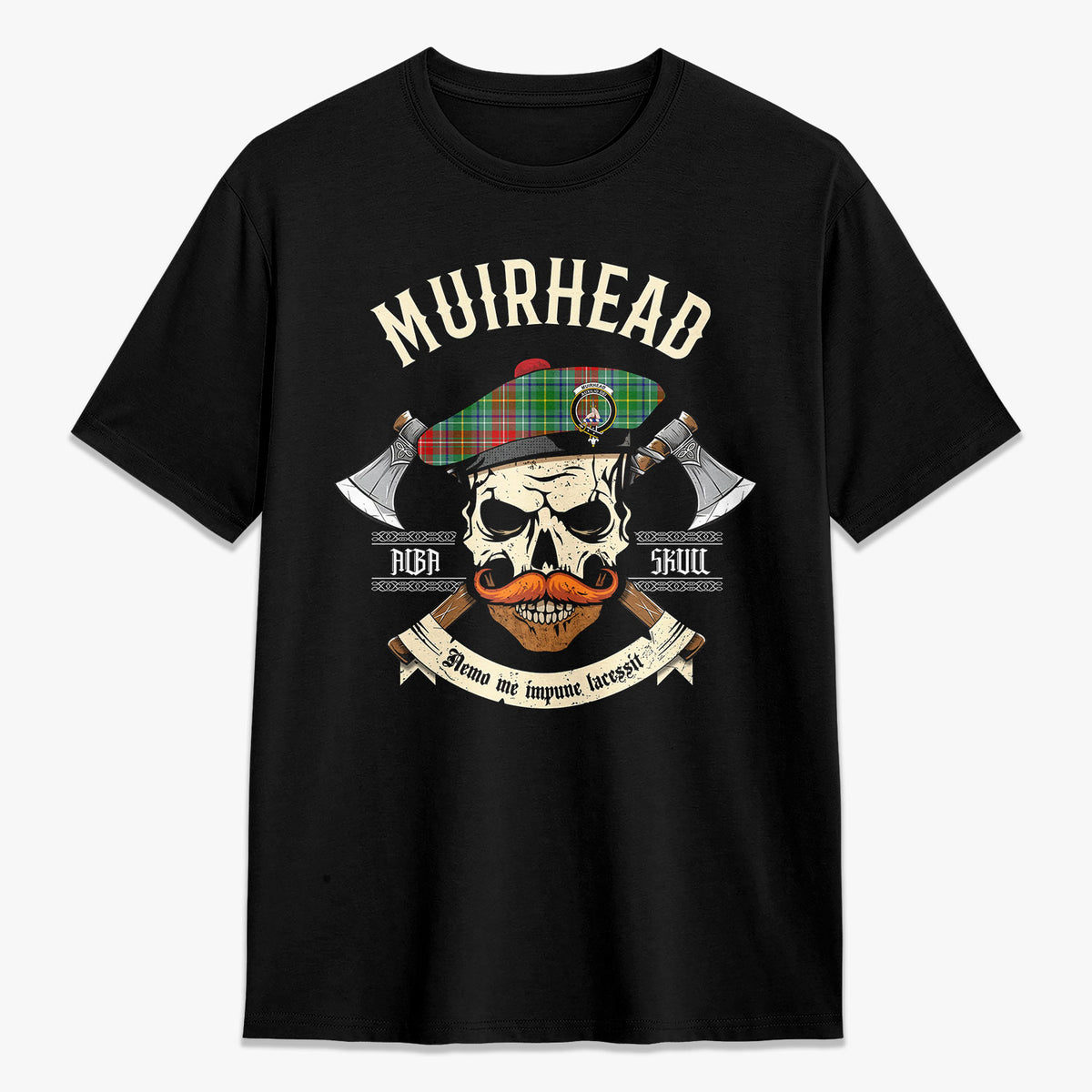 Muirhead Tartan Crest 2D T-shirt - Alba Skull Style