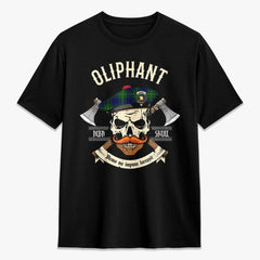 Oliphant Modern Tartan Crest 2D T-shirt - Alba Skull Style