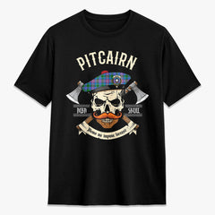 Pitcairn Hunting Tartan Crest 2D T-shirt - Alba Skull Style