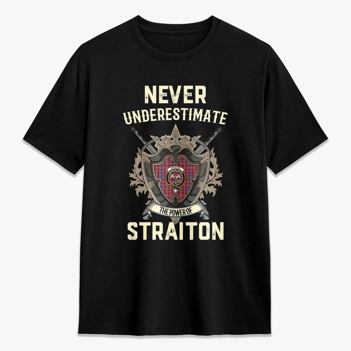 Straiton Tartan Crest 2D T-shirt - Never Underestimate Style