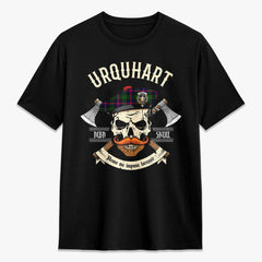 Urquhart Modern Tartan Crest 2D T-shirt - Alba Skull Style