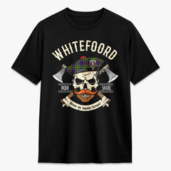 Whitefoord Tartan Crest 2D T-shirt - Alba Skull Style