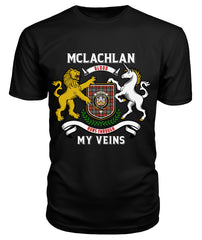 McLachlan Weathered Tartan Crest 2D T-shirt - Blood Runs Through My Veins Style