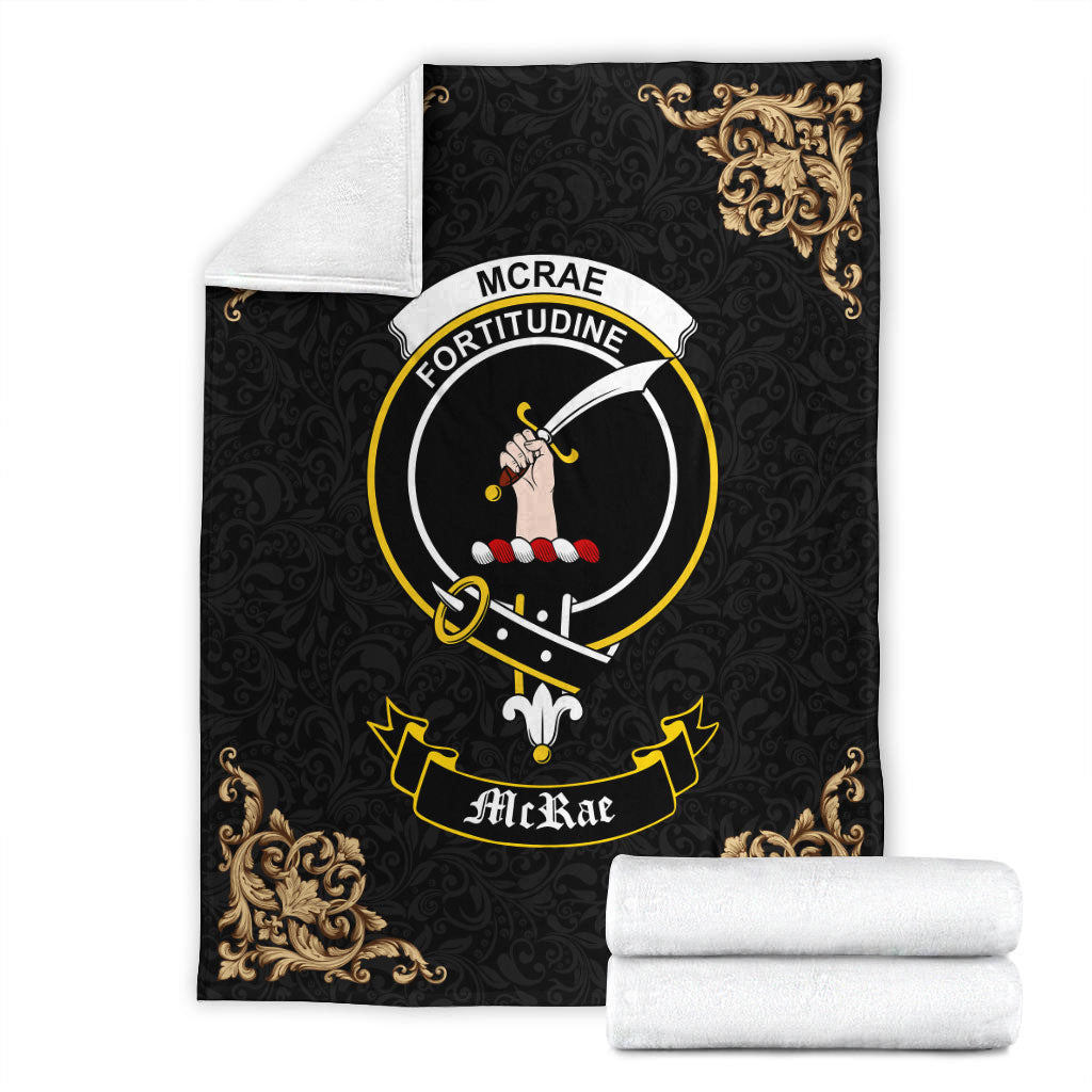 McRae Crest Tartan Premium Blanket Black