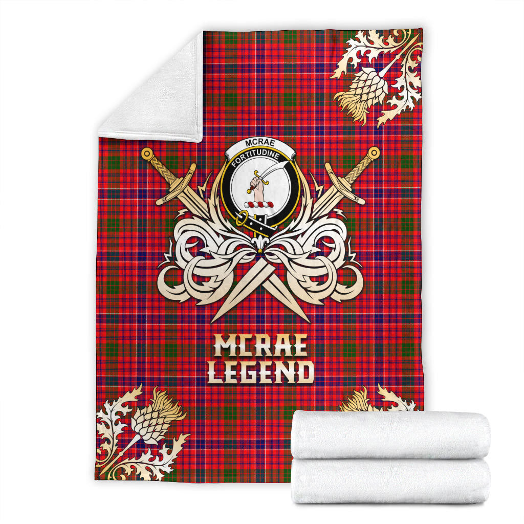 McRae Modern Tartan Gold Courage Symbol Blanket
