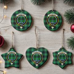 MacArthur Ancient Tartan Crest Christmas Ceramic Ornament
