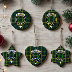 MacArthur Modern Tartan Crest Christmas Ceramic Ornament