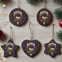 MacDonald Modern Tartan Crest Christmas Ceramic Ornament
