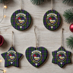 MacDonald Tartan Crest Christmas Ceramic Ornament