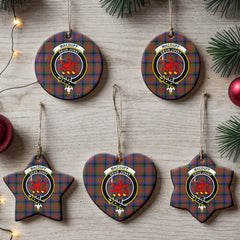 MacDuff Hunting Modern Tartan Crest Christmas Ceramic Ornament