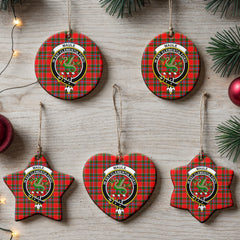 Maule Tartan Crest Christmas Ceramic Ornament