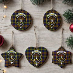 McClellan Modern Tartan Crest Christmas Ceramic Ornament