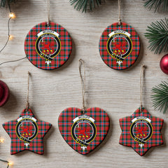 McDuff Modern Tartan Crest Christmas Ceramic Ornament