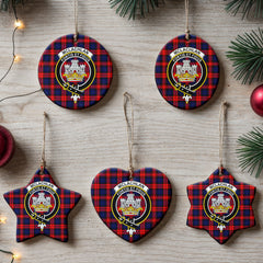 McLachlan Modern Tartan Crest Christmas Ceramic Ornament