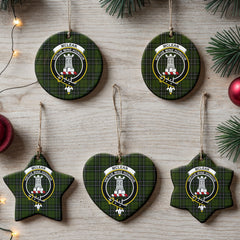 McLean Hunting Tartan Crest Christmas Ceramic Ornament