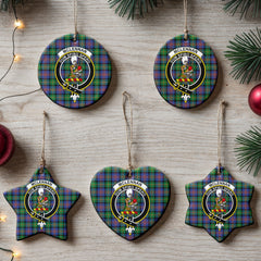 McLennan Ancient Tartan Crest Christmas Ceramic Ornament