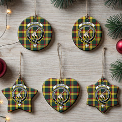 McMillan Old Modern Tartan Crest Christmas Ceramic Ornament