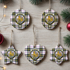 McPherson Dress Modern Tartan Crest Christmas Ceramic Ornament
