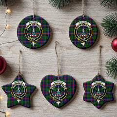 Morrison Modern Tartan Crest Christmas Ceramic Ornament