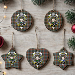 Murray of Atholl Weathered Tartan Crest Christmas Ceramic Ornament