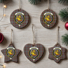 Nicolson Hunting Weathered Tartan Crest Christmas Ceramic Ornament