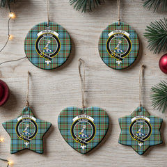 Paisley District Tartan Crest Christmas Ceramic Ornament