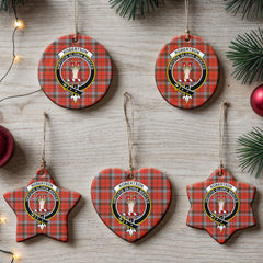 Robertson Weathered Tartan Crest Christmas Ceramic Ornament