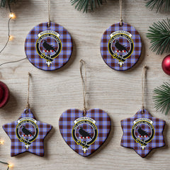 Rutherford Tartan Crest Christmas Ceramic Ornament