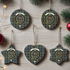 Scott Green Modern Tartan Crest Christmas Ceramic Ornament