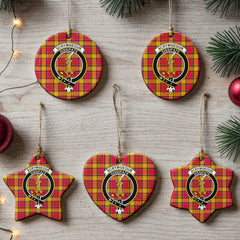 Scrymgeour Tartan Crest Christmas Ceramic Ornament