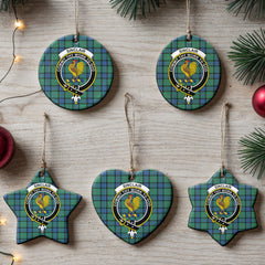 Sinclair Hunting Ancient Tartan Crest Christmas Ceramic Ornament