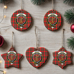 Spens (or Spence) Tartan Crest Christmas Ceramic Ornament