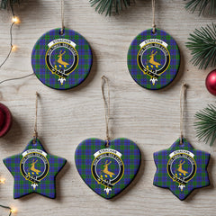 Strachan Tartan Crest Christmas Ceramic Ornament