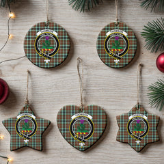 Thomson Hunting Modern Tartan Crest Christmas Ceramic Ornament