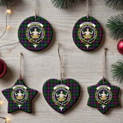 Urquhart Modern Tartan Crest Christmas Ceramic Ornament