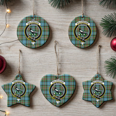Walkinshaw Tartan Crest Christmas Ceramic Ornament