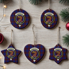 Wedderburn Tartan Crest Christmas Ceramic Ornament