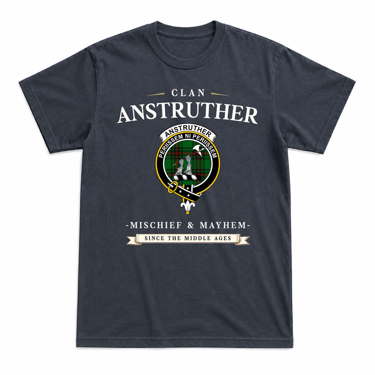 Anstruther Tartan Crest Mischief and Mayhem T-shirt