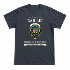 Baillie Ancient Tartan Crest Mischief and Mayhem T-shirt