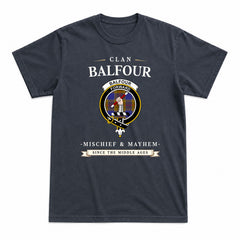 Balfour Modern Tartan Crest Mischief and Mayhem T-shirt