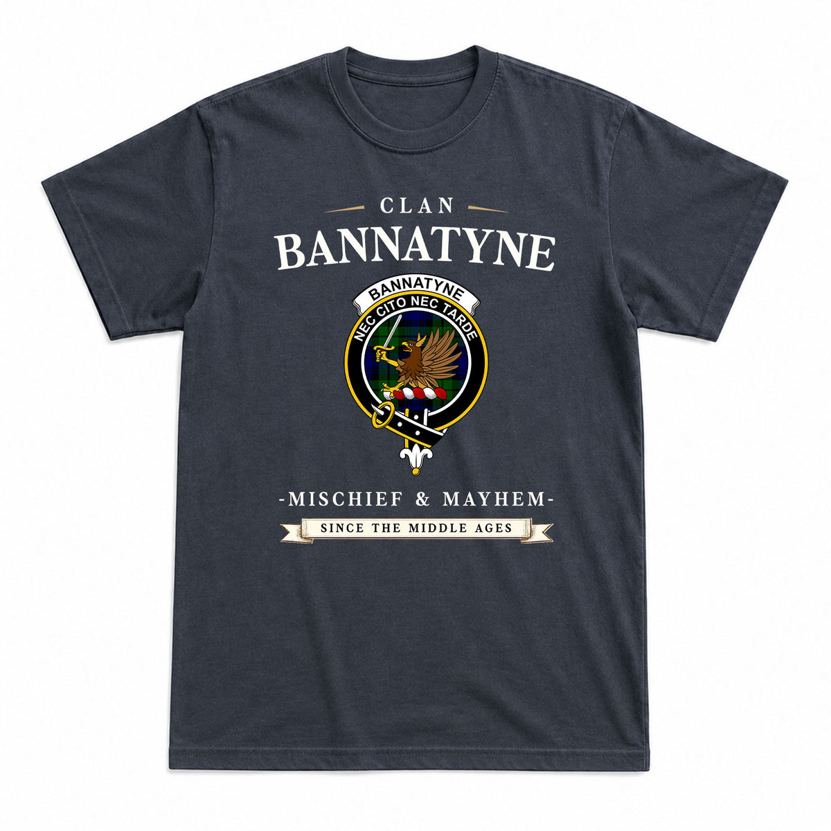 Bannatyne Tartan Crest Mischief and Mayhem T-shirt