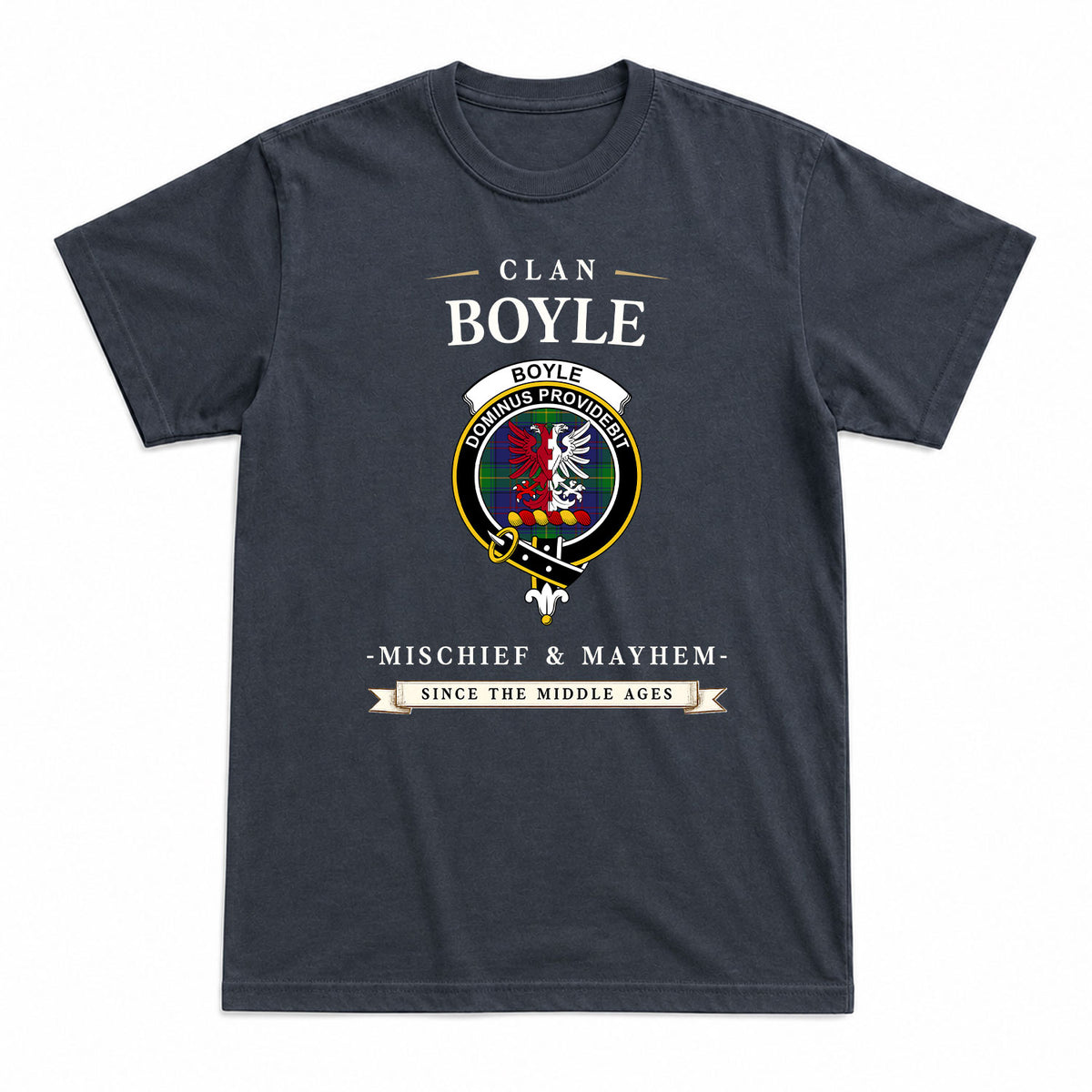 Boyle Tartan Crest Mischief and Mayhem T-shirt