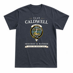 Caldwell Tartan Crest Mischief and Mayhem T-shirt