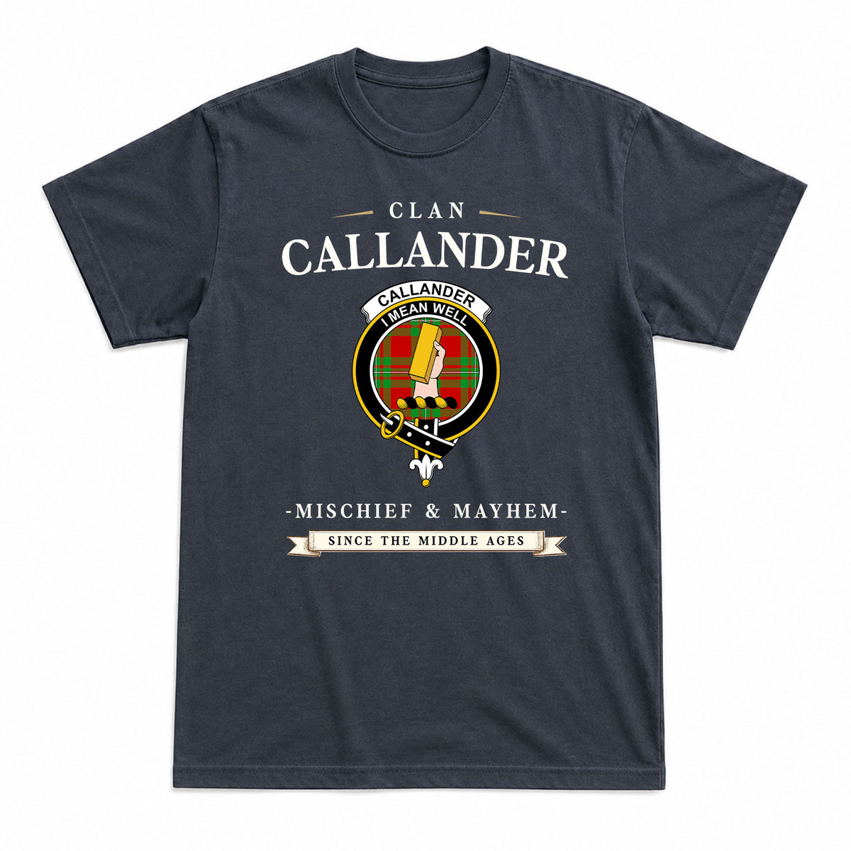 Callander Tartan Crest Mischief and Mayhem T-shirt