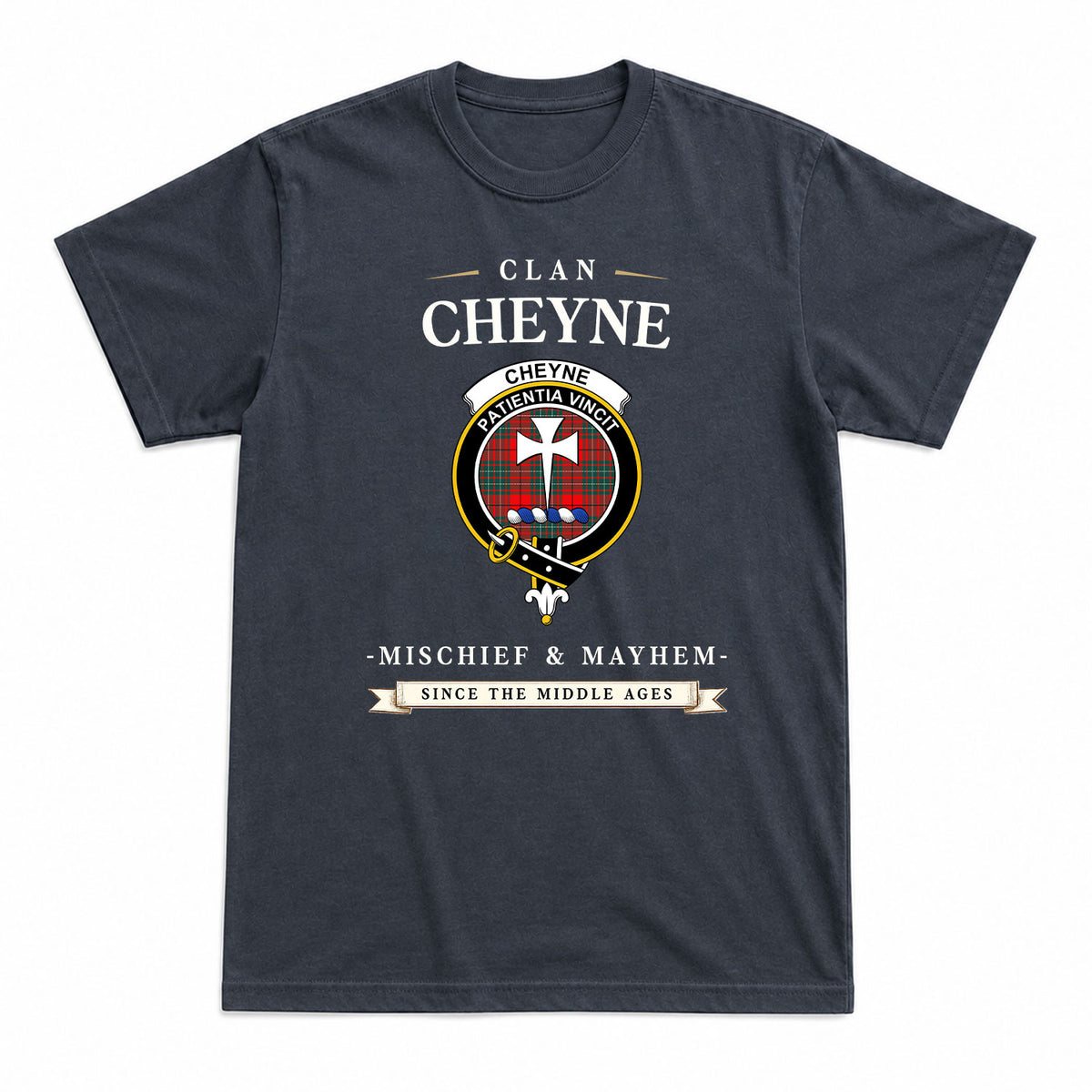 Cheyne Tartan Crest Mischief and Mayhem T-shirt