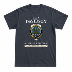 Davidson Ancient Tartan Crest Mischief and Mayhem T-shirt